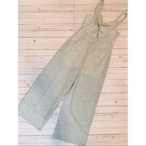 NWT Le Lis Blue & White Striped Jumpsuit Size M